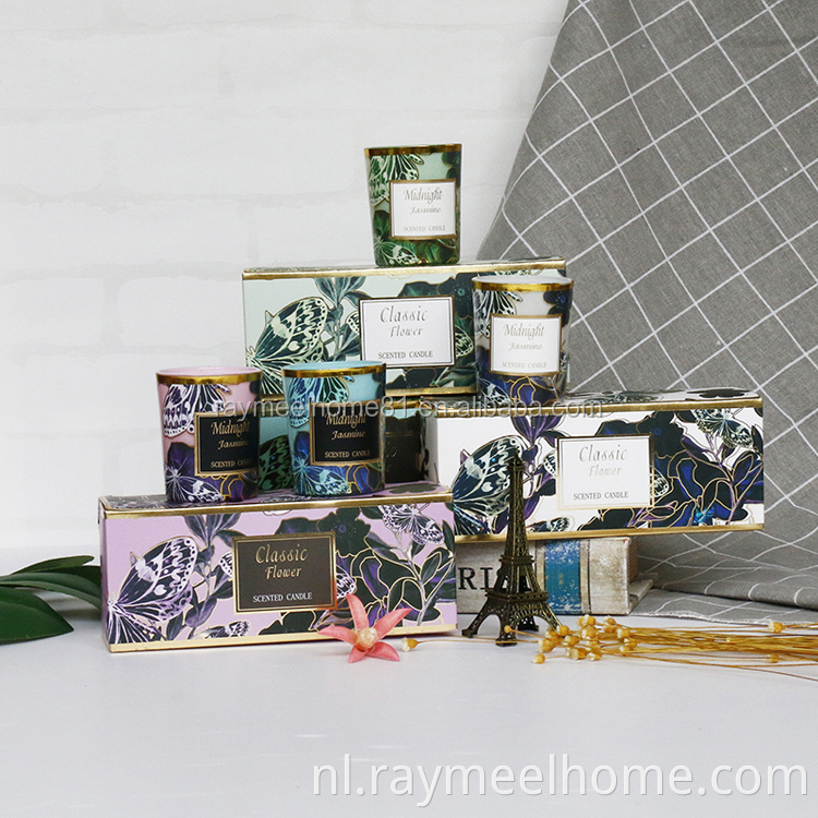 Home Groothandel Glass Jar Candle Soja Wax Luxe Geurende kaarsen Gift